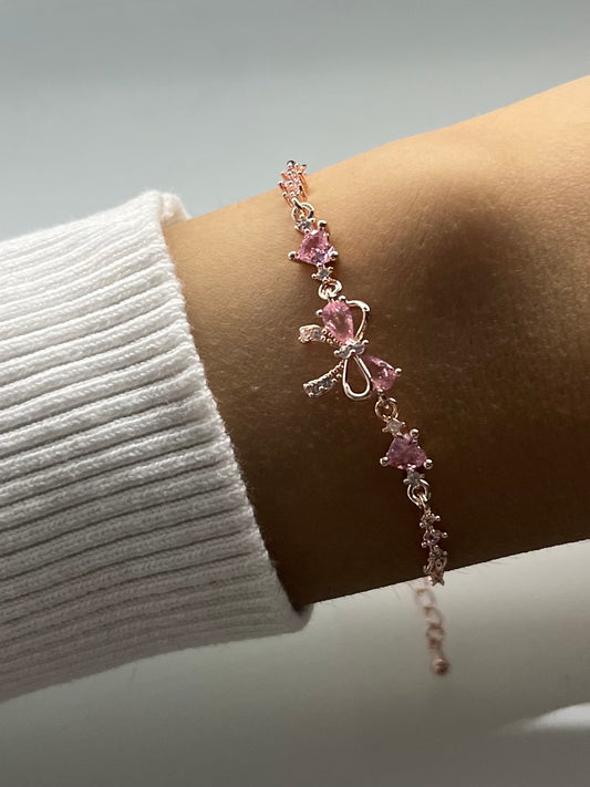 Auroriel - Bracelet Noeud Papillon Cristal